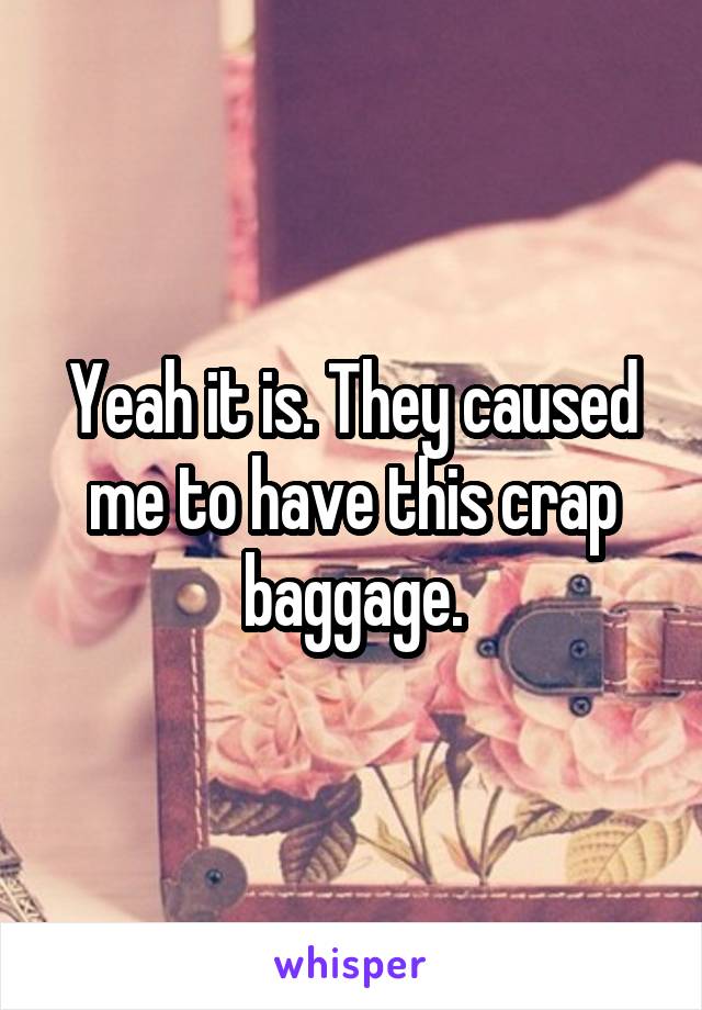 Yeah it is. They caused me to have this crap baggage.