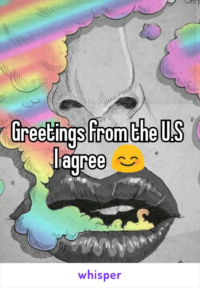 Greetings from the U.S 
I agree 😊