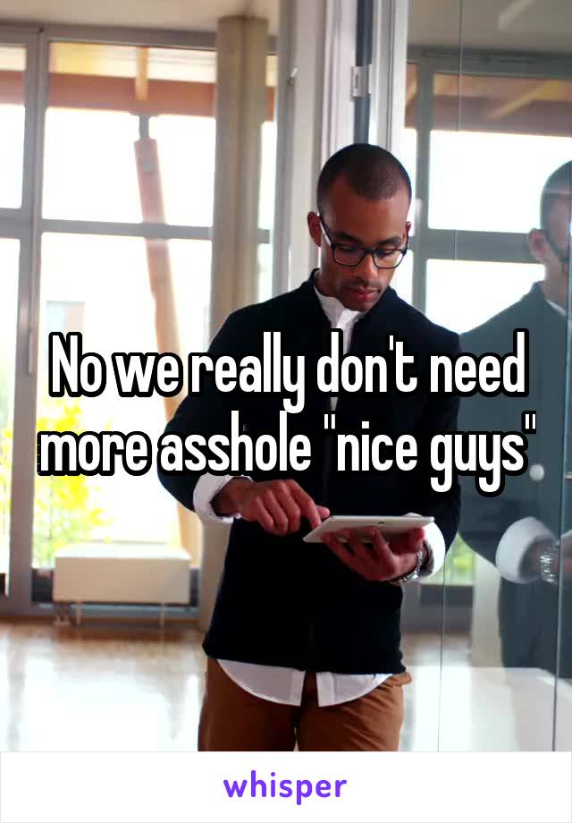 No we really don't need more asshole "nice guys"