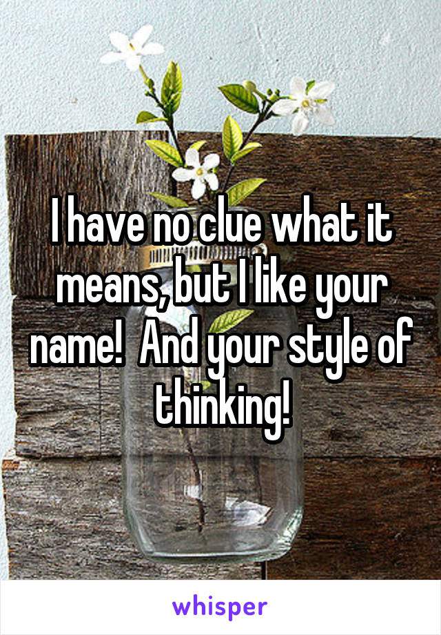 i-have-no-clue-what-it-means-but-i-like-your-name-and-your-style-of