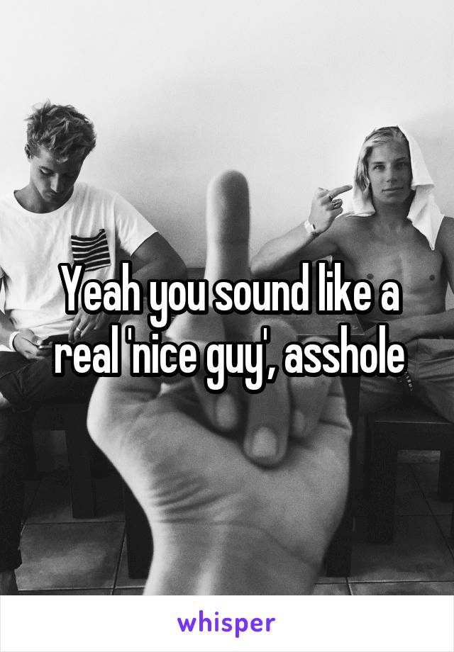 Yeah you sound like a real 'nice guy', asshole