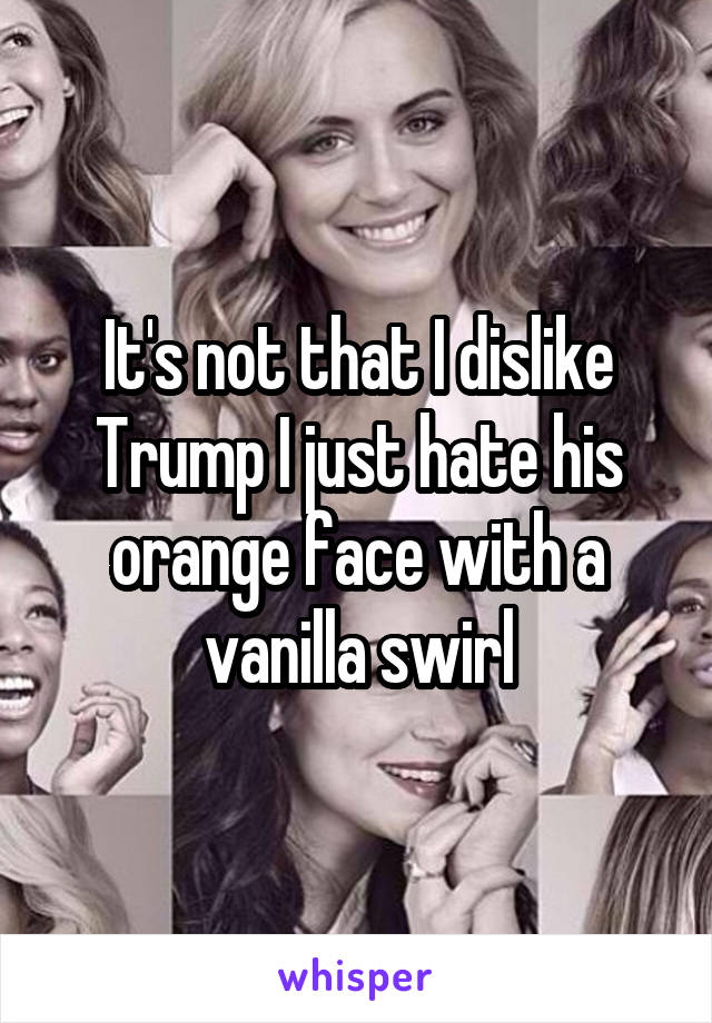 It's not that I dislike Trump I just hate his orange face with a vanilla swirl