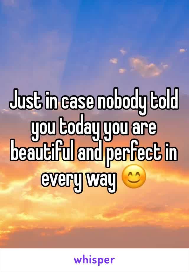 Just in case nobody told you today you are beautiful and perfect in every way 😊
