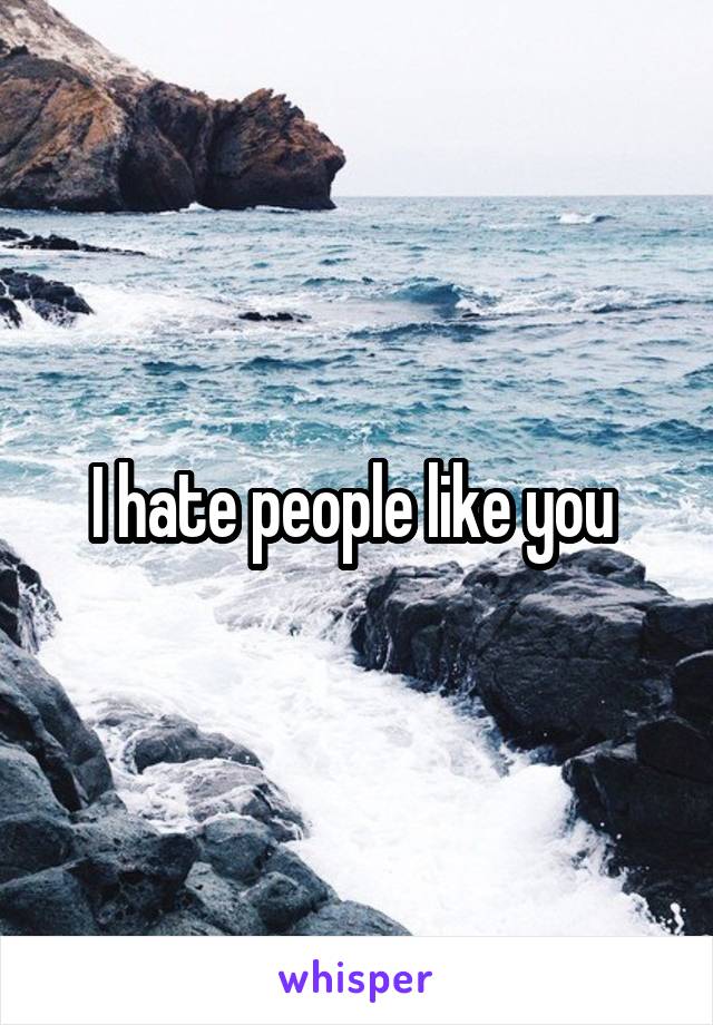 I hate people like you 