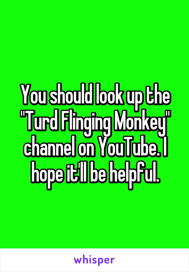 You should look up the "Turd Flinging Monkey" channel on YouTube. I hope it'll be helpful.