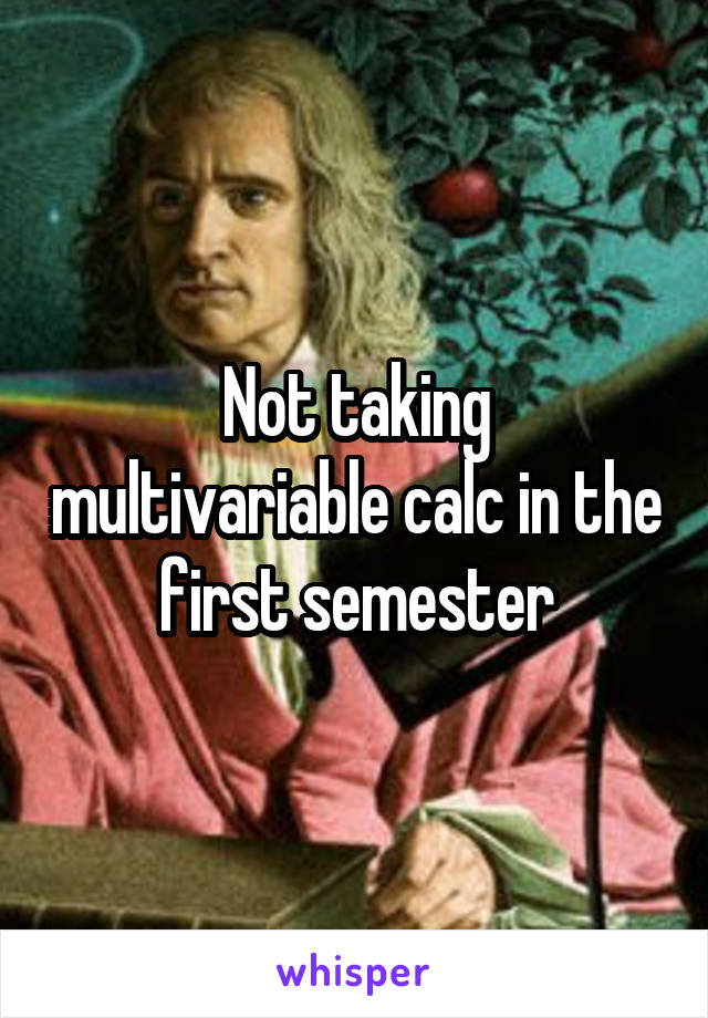 Not taking multivariable calc in the first semester