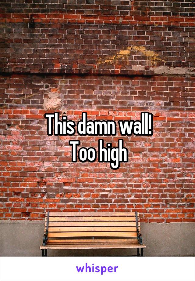 This damn wall!
Too high