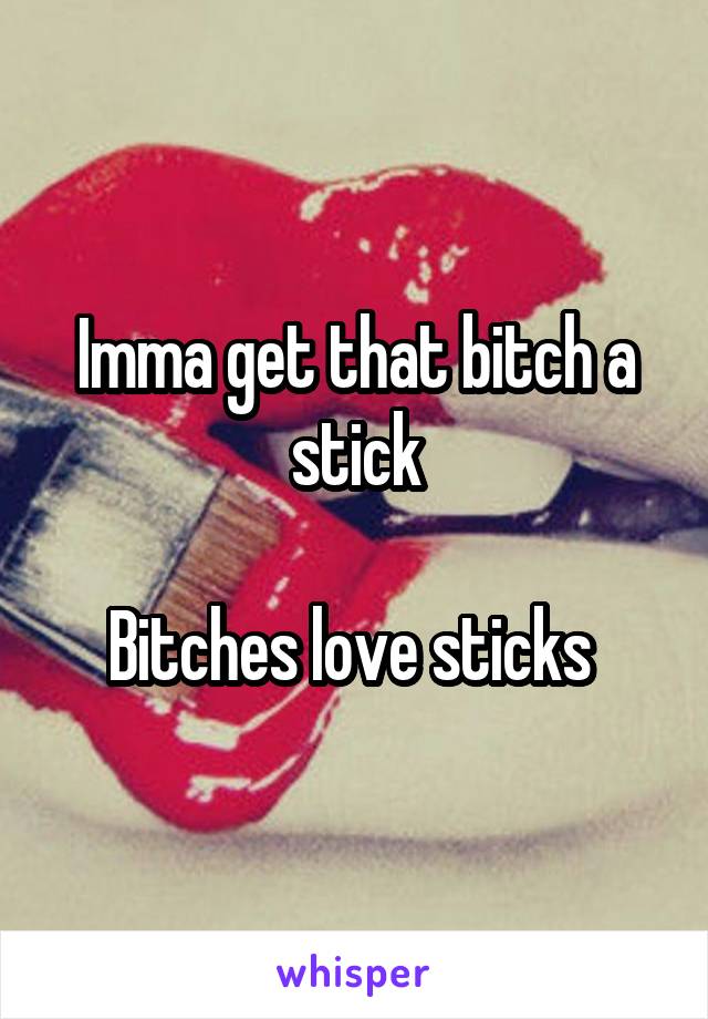 Imma get that bitch a stick

Bitches love sticks 
