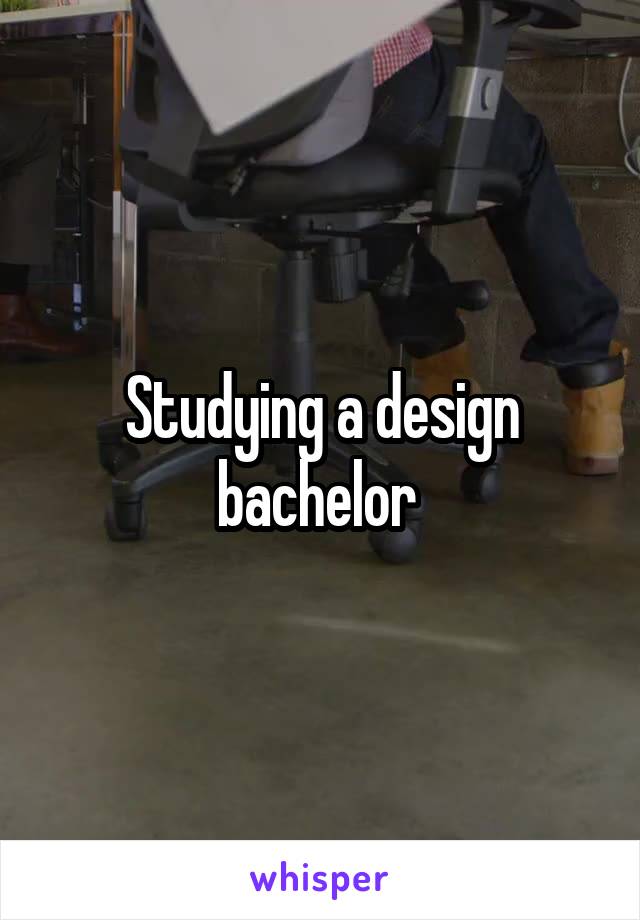 Studying a design bachelor 