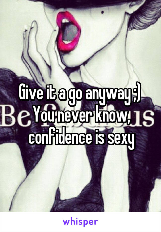 Give it a go anyway ;) 
You never know, confidence is sexy