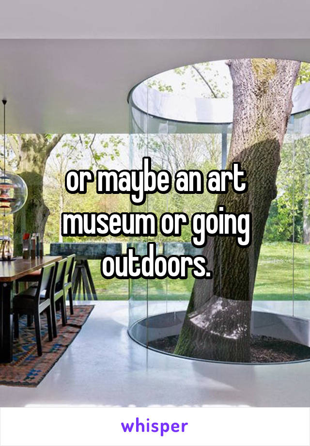 or maybe an art museum or going outdoors.
