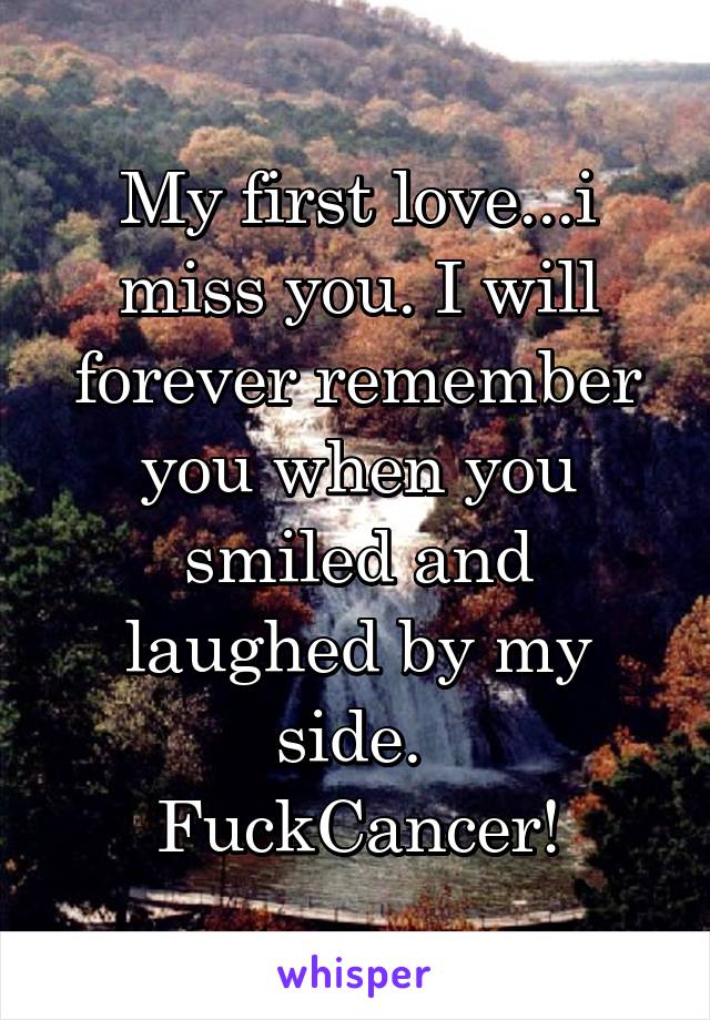 My first love...i miss you. I will forever remember you when you smiled and laughed by my side. 
FuckCancer!