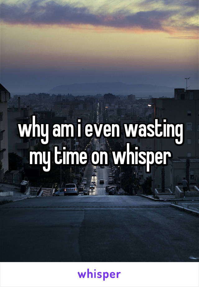 why am i even wasting my time on whisper