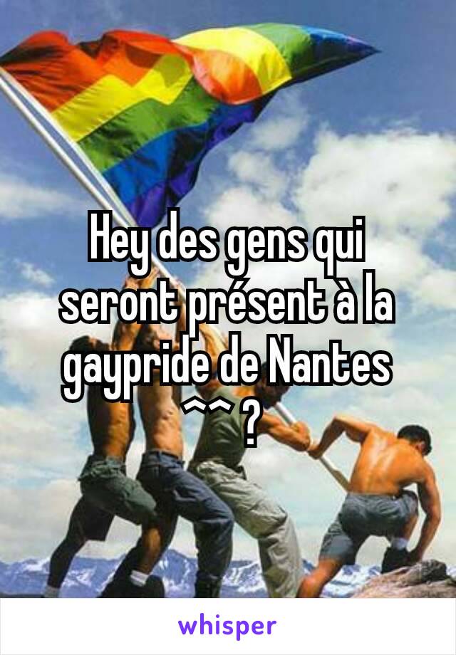Hey des gens qui seront présent à la gaypride de Nantes ^^ ? 