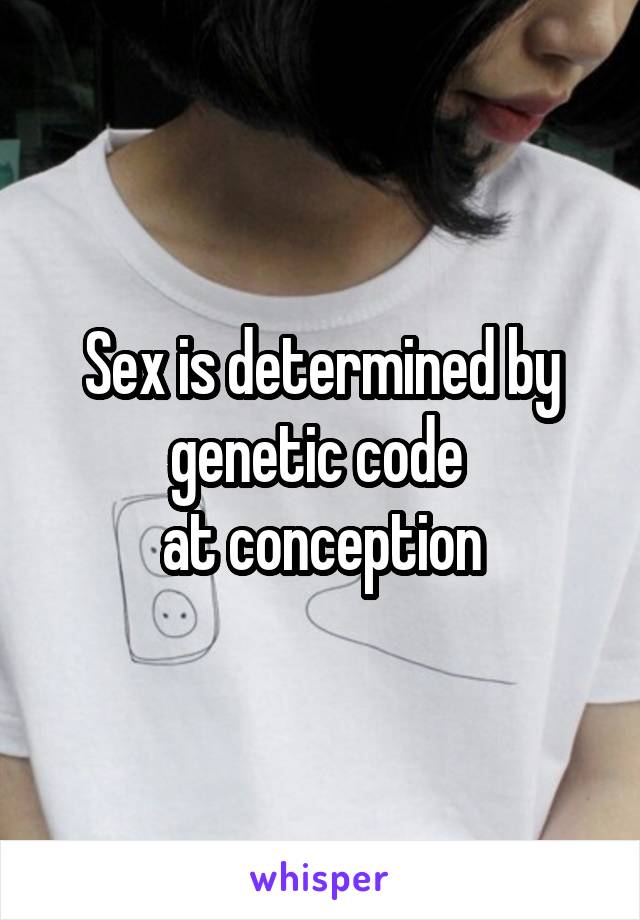 Sex is determined by genetic code 
at conception