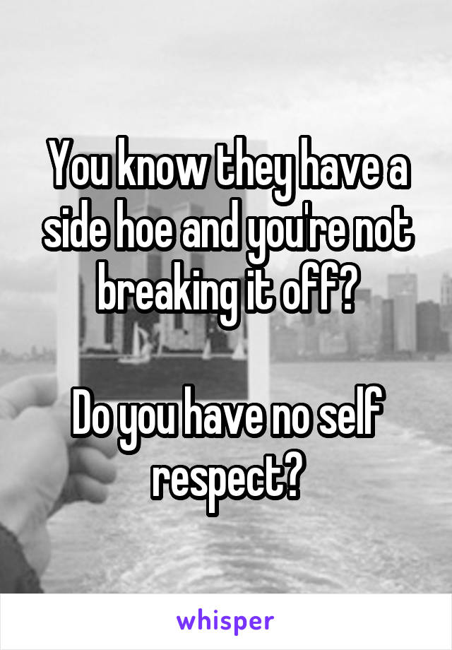You know they have a side hoe and you're not breaking it off?

Do you have no self respect?