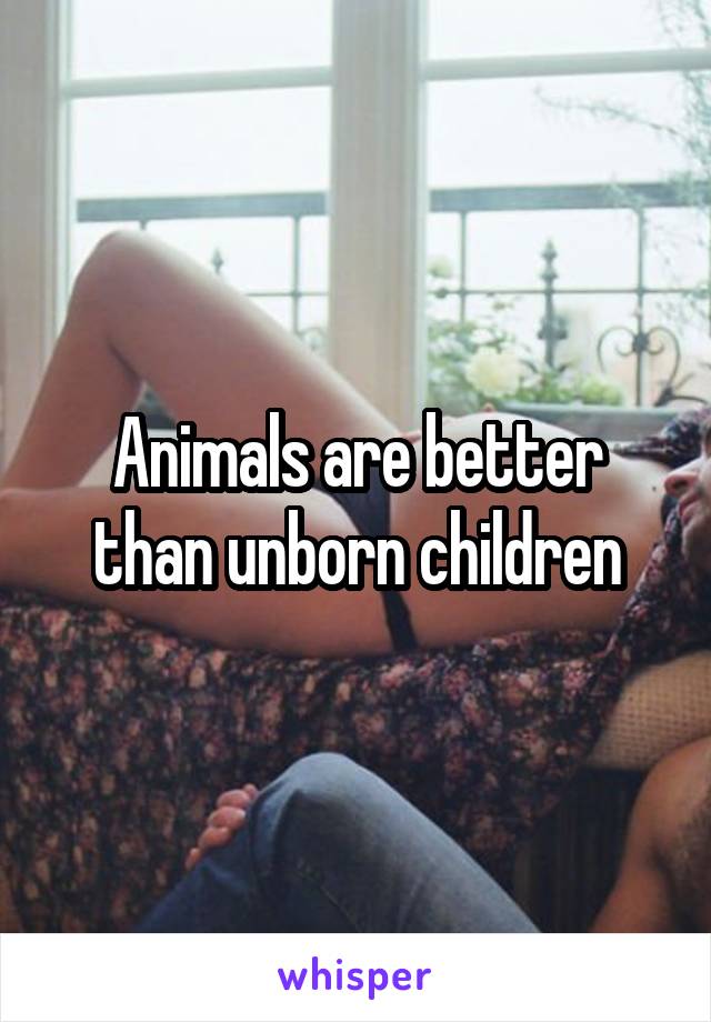 Animals are better than unborn children