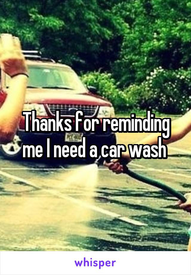 Thanks for reminding me I need a car wash 