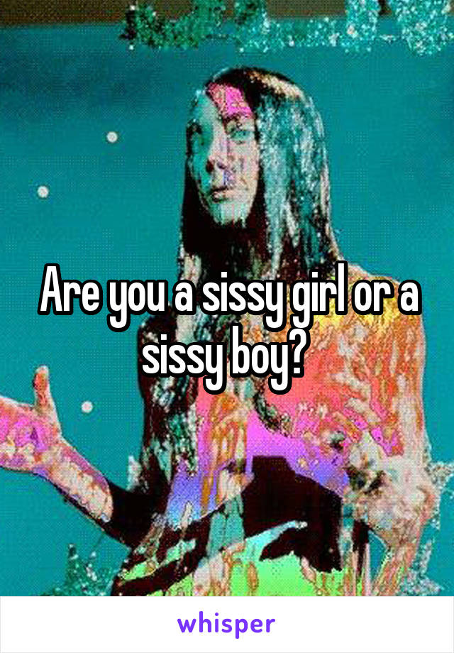 Are you a sissy girl or a sissy boy? 