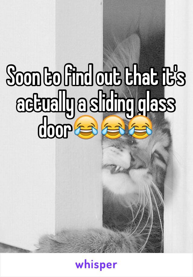 Soon to find out that it's actually a sliding glass door😂😂😂
