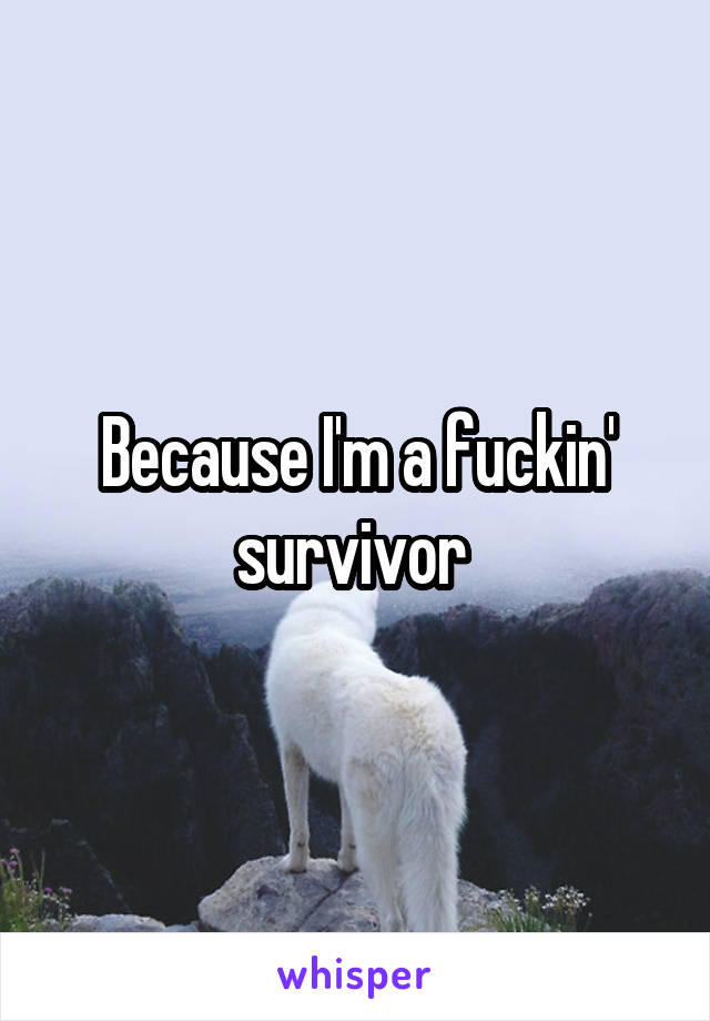 Because I'm a fuckin' survivor 