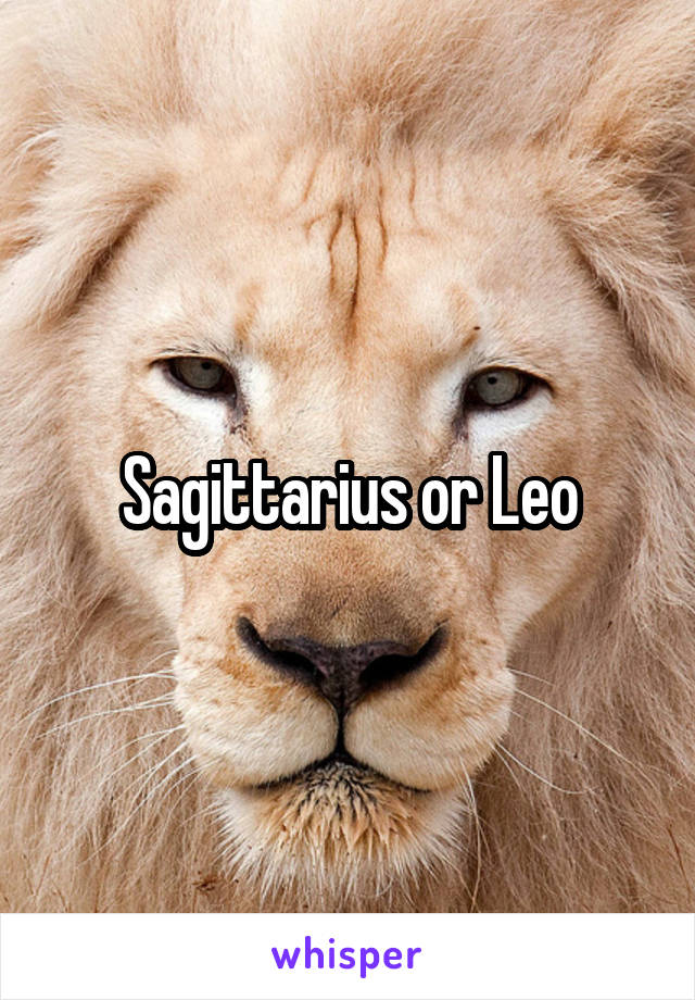 Sagittarius or Leo