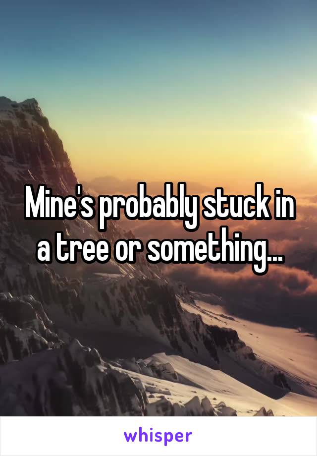 Mine's probably stuck in a tree or something...