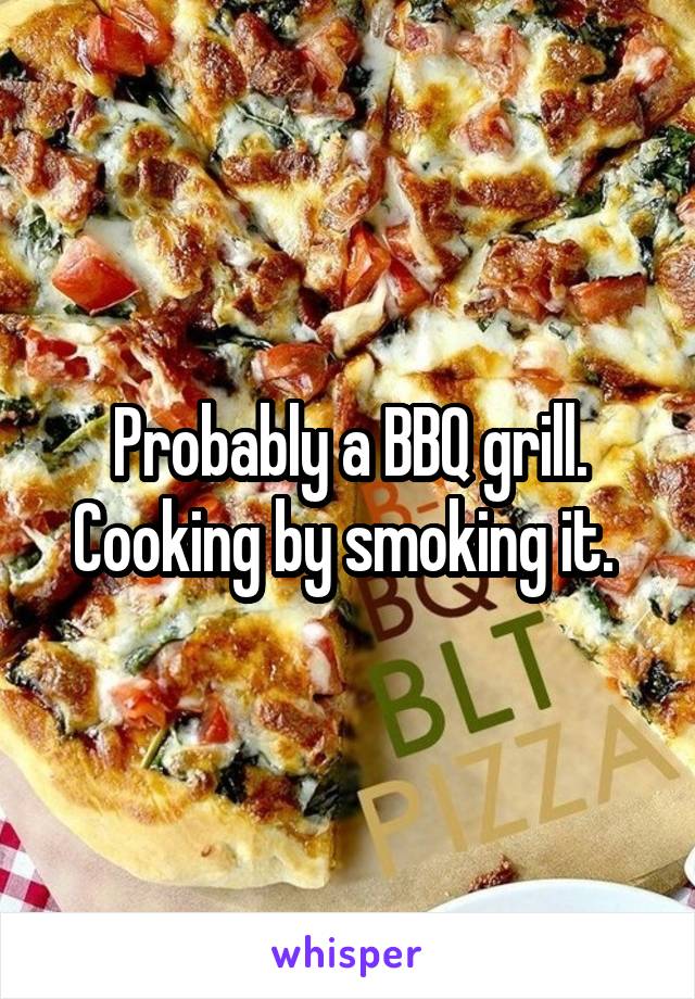 Probably a BBQ grill. Cooking by smoking it. 