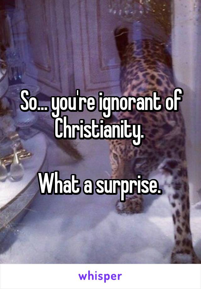 So... you're ignorant of Christianity. 

What a surprise. 