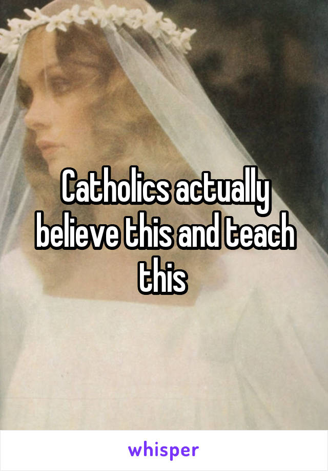 Catholics actually believe this and teach this 