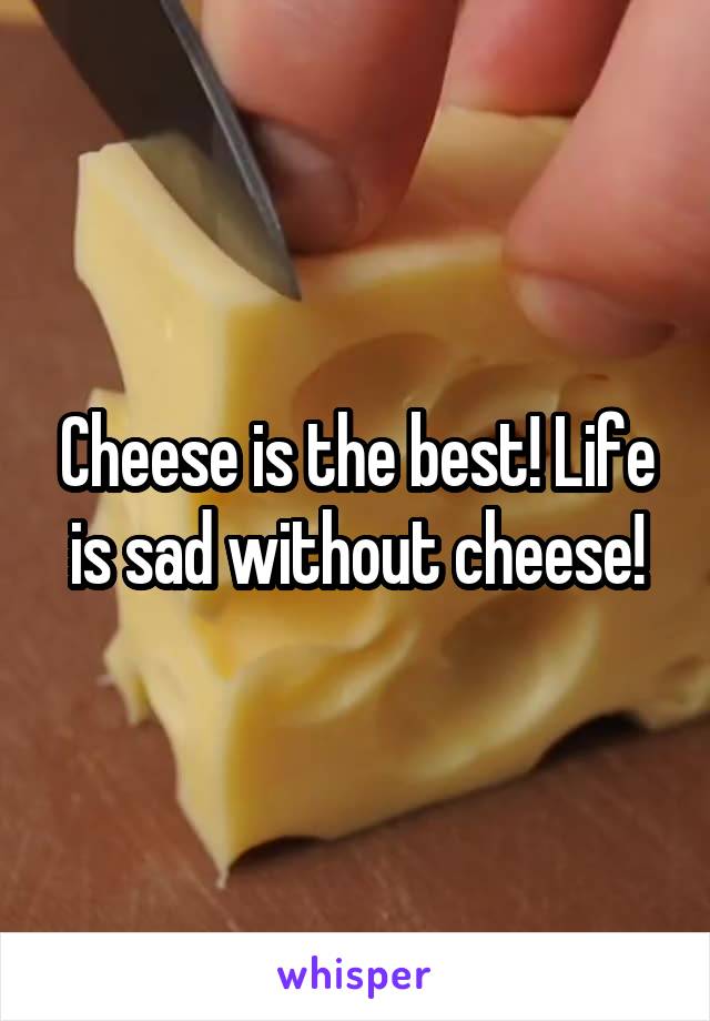 Cheese is the best! Life is sad without cheese!