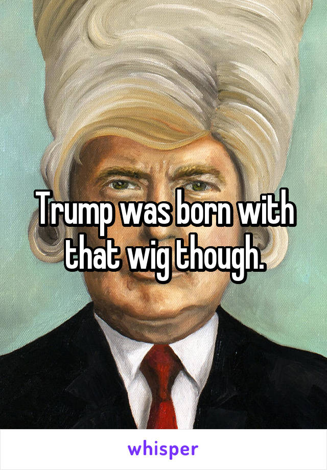 Trump was born with that wig though.