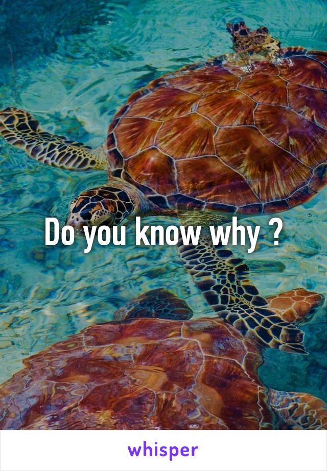 Do you know why ?