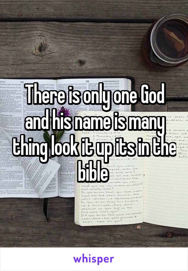 There is only one God and his name is many thing look it up its in the bible 