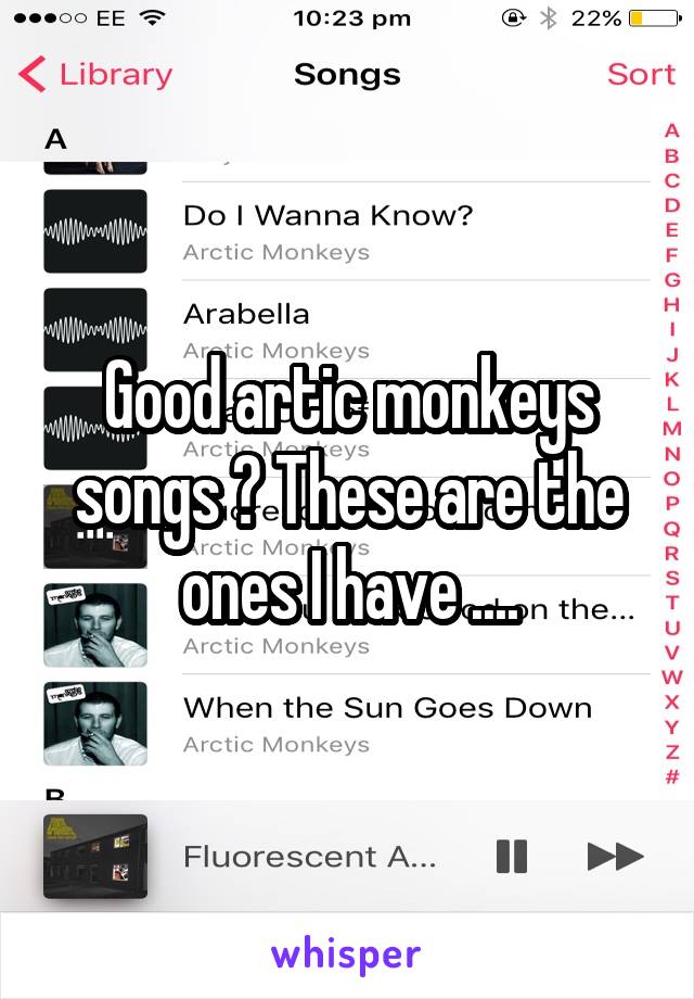 Good artic monkeys songs ? These are the ones I have ....