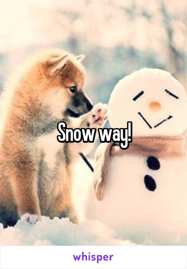 Snow way!