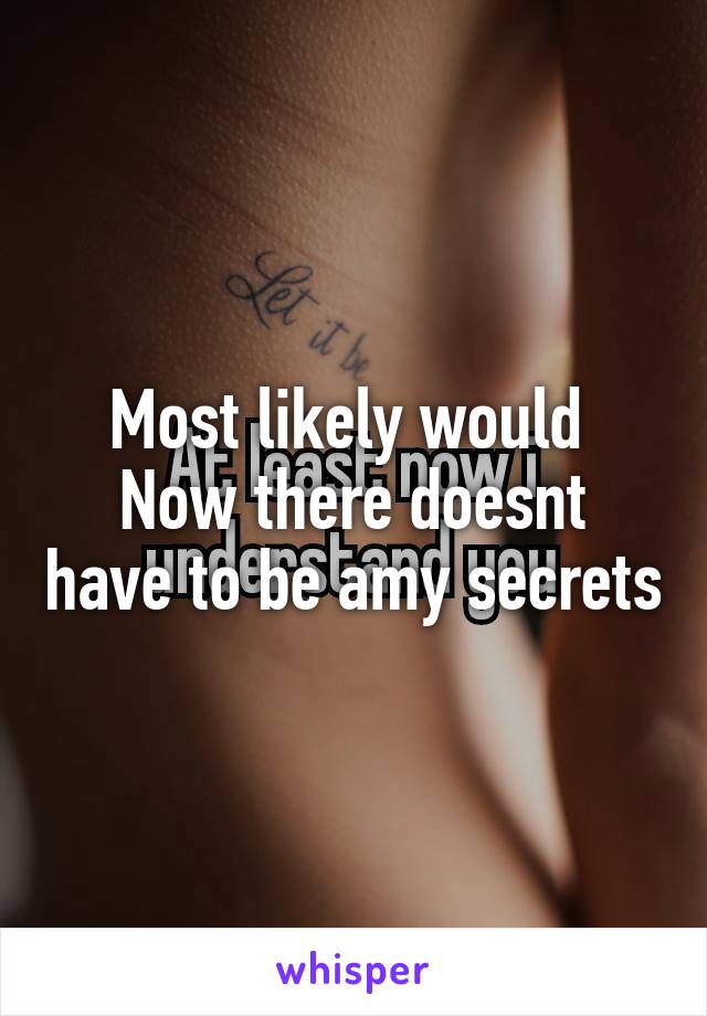 Most likely would 
Now there doesnt have to be amy secrets