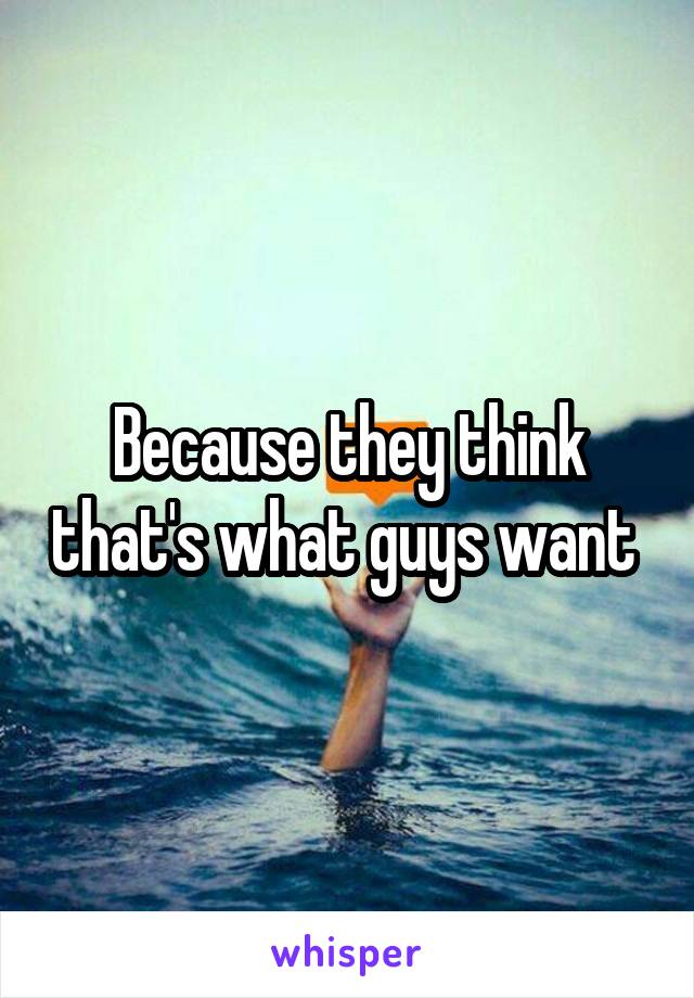 Because they think that's what guys want 