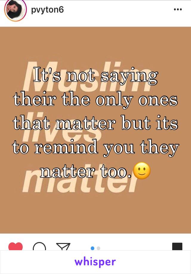 It's not saying 
their the only ones that matter but its to remind you they natter too.🙂