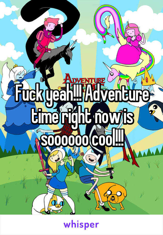 Fuck yeah!!! Adventure time right now is soooooo cool!!!