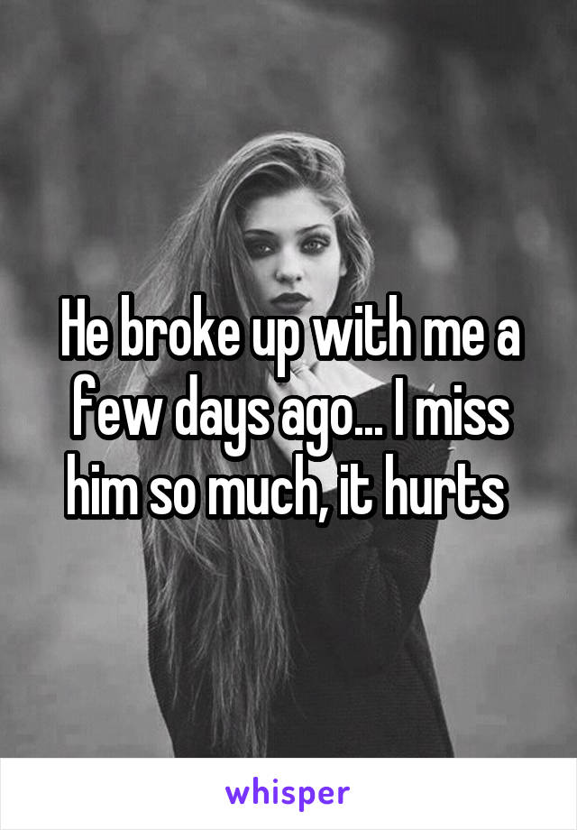 He broke up with me a few days ago... I miss him so much, it hurts 