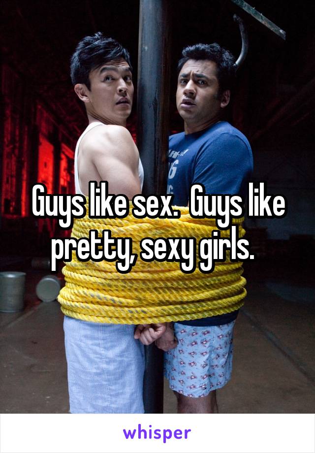 Guys like sex.  Guys like pretty, sexy girls.  