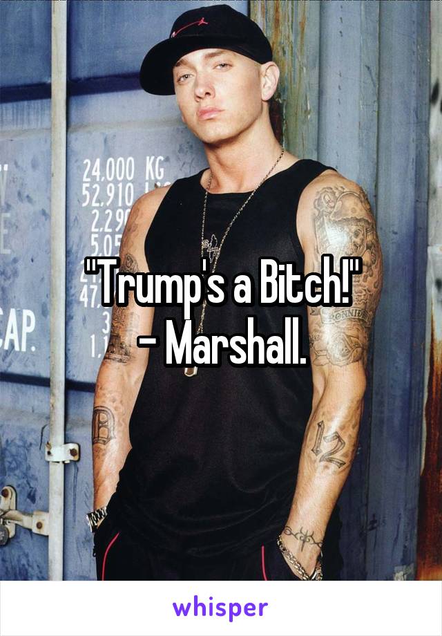 "Trump's a Bitch!"
- Marshall.