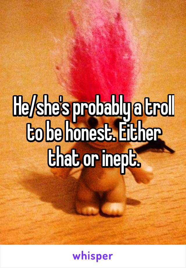 He/she's probably a troll to be honest. Either that or inept.