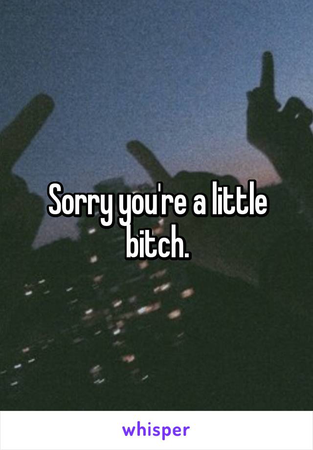 Sorry you're a little bitch.