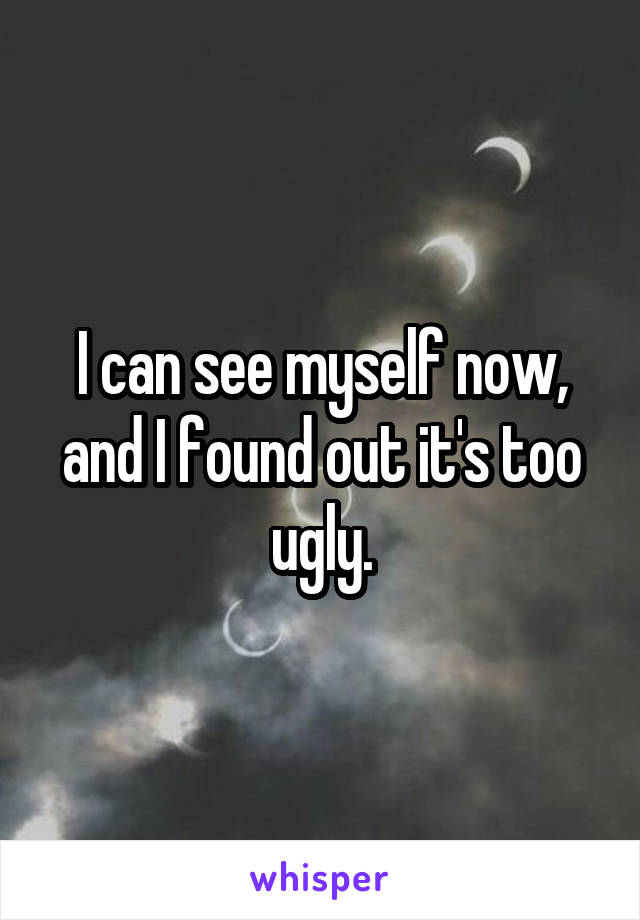 I can see myself now, and I found out it's too ugly.