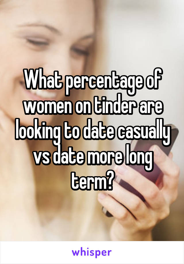 What percentage of women on tinder are looking to date casually vs date more long term?