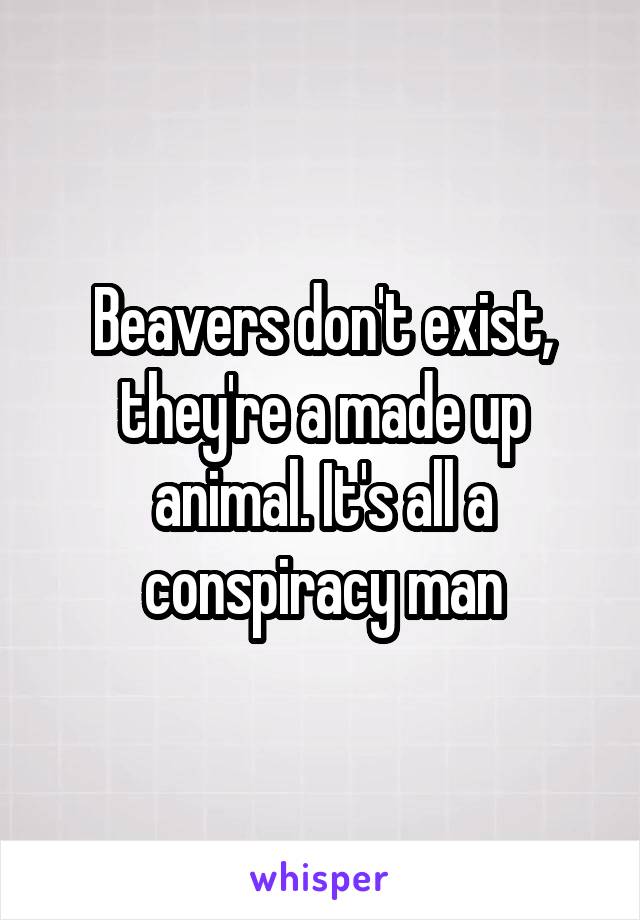 Beavers don't exist, they're a made up animal. It's all a conspiracy man