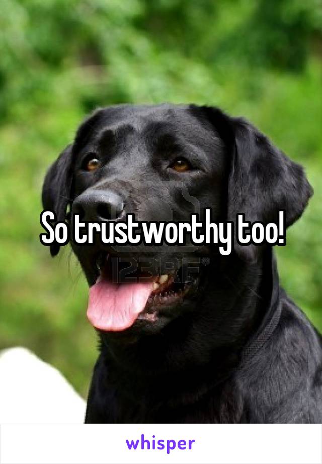 So trustworthy too!