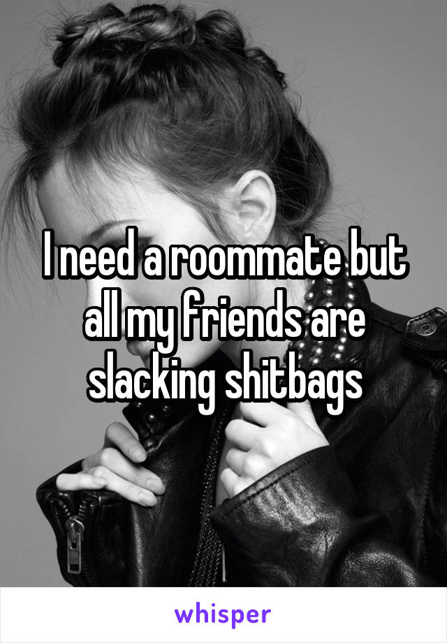 I need a roommate but all my friends are slacking shitbags